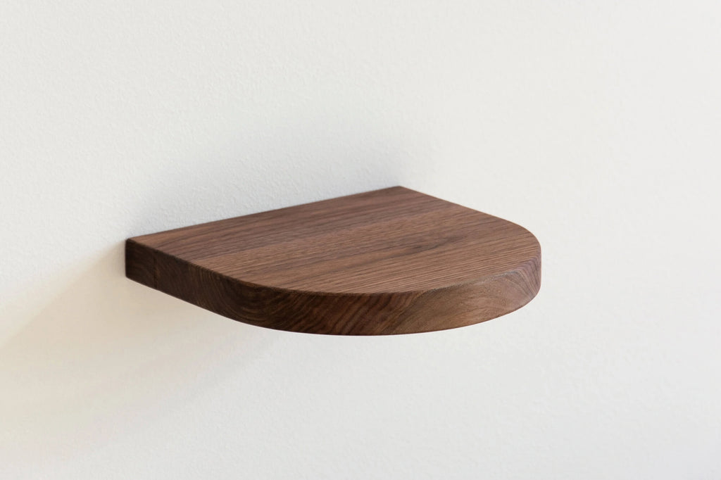 arch floating shelf made ofwalnut