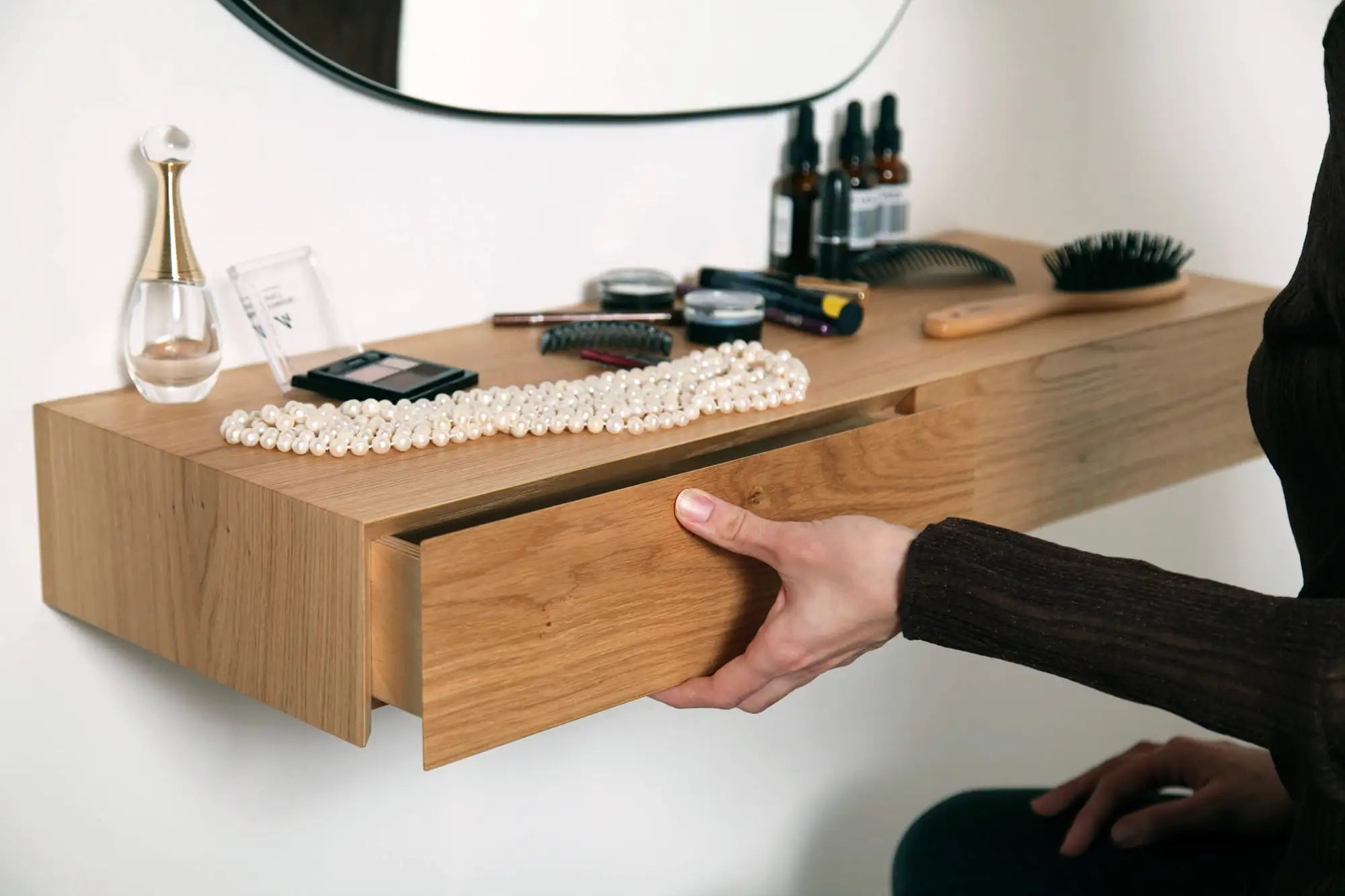 modern oak dressing table FLUTED oak dressing table