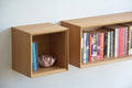 floating bookshelf made of oak