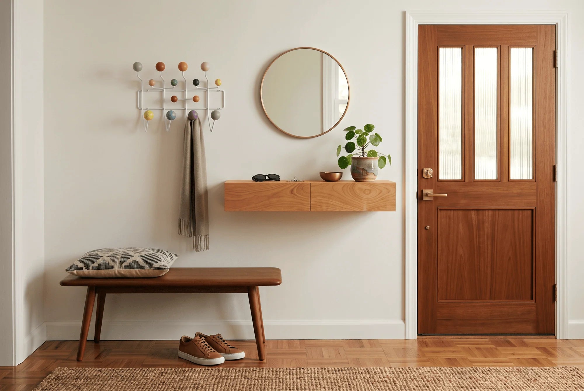 mid-century modern entryway interior