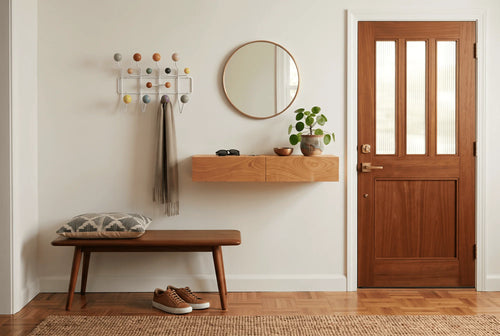 mid-century modern entryway interior