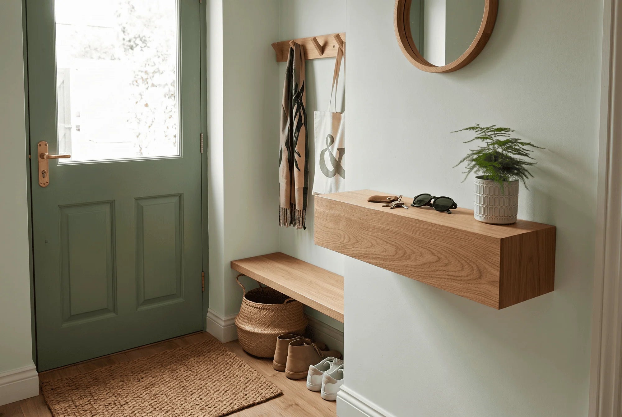 mudroom with entry shelf