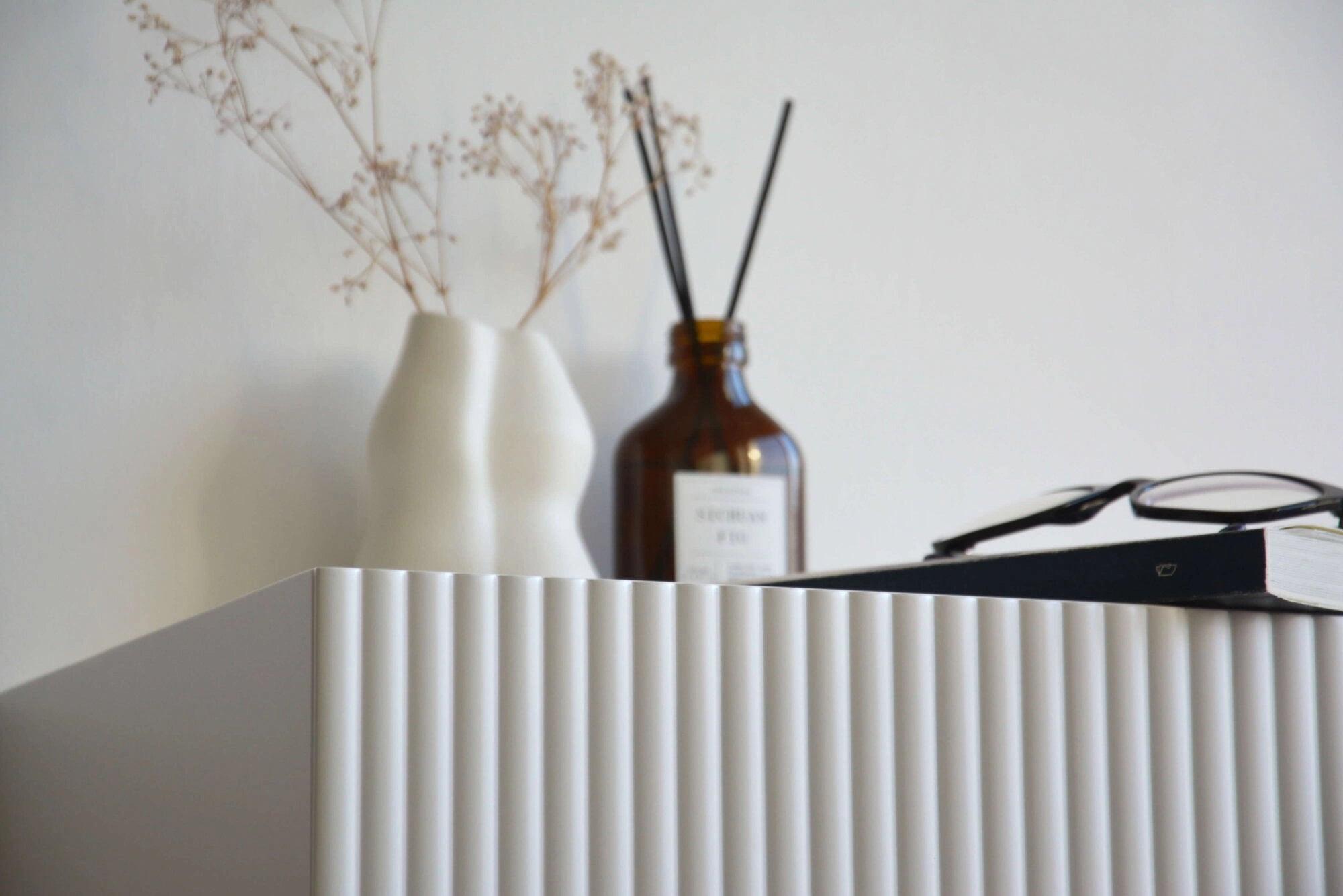 fluted white nightstand