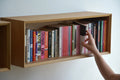 oak floating bookshelf
