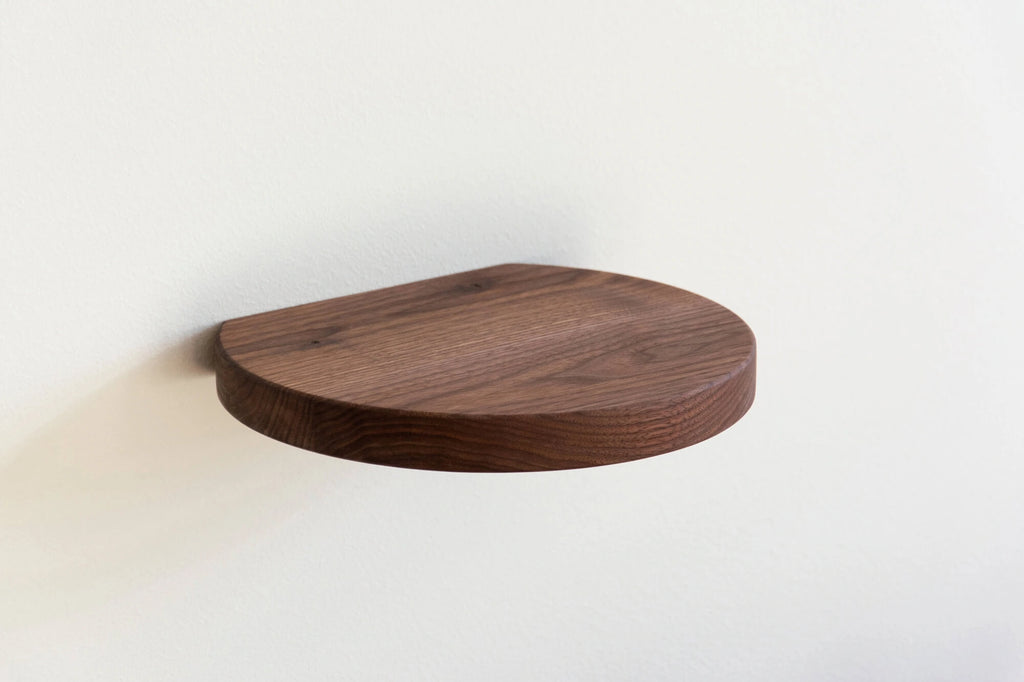 round walnut shelf