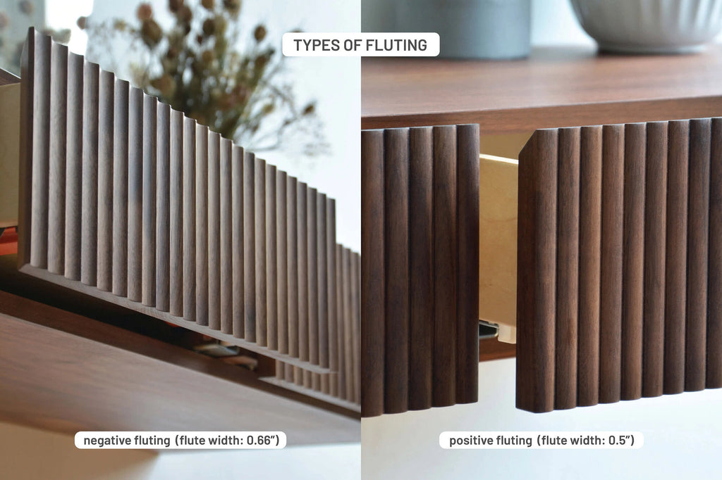 Counter Fluting FLUTED walnut dressing table | mybettershelf